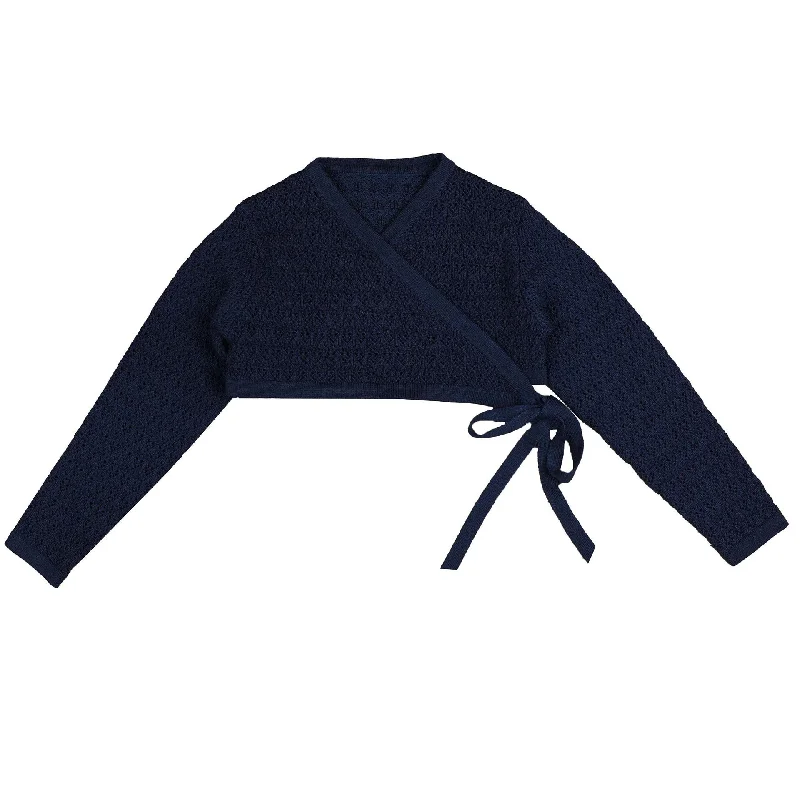 cropped women cardigan to pair with high - waisted jeansBelati Navy Wrap Knit Cropped Cardigan (BKN375) cropped women cardigan to pair with high - waisted jeansBelati Navy Wrap Knit Cropped Cardigan (BKN375)