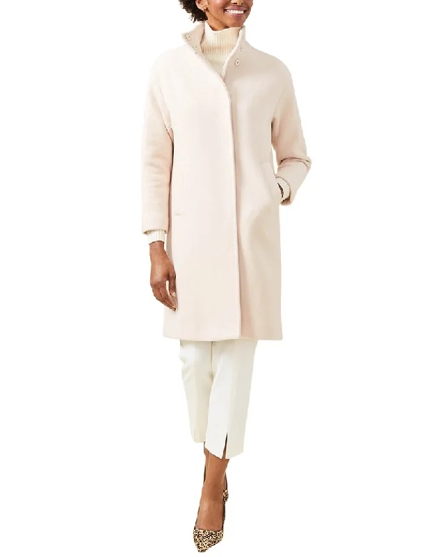 Women's knee - length wool blend coats with a fur collar for added warmthJ.Mclaughlin Lux Angelina Wool & Cashmere-Blend Jacket Women's knee - length wool blend coats with a fur collar for added warmthJ.Mclaughlin Lux Angelina Wool & Cashmere-Blend Jacket