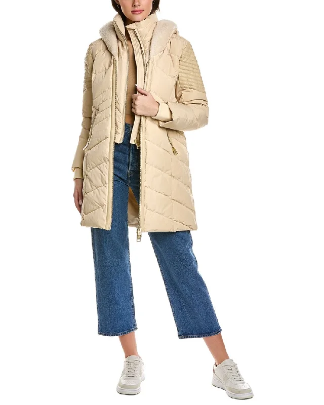 Oversized women's wool coats in a monochromatic look for a trendy outfitNb Series By Nicole Benisti Cortina Leather-Trim Down Coat Oversized women's wool coats in a monochromatic look for a trendy outfitNb Series By Nicole Benisti Cortina Leather-Trim Down Coat