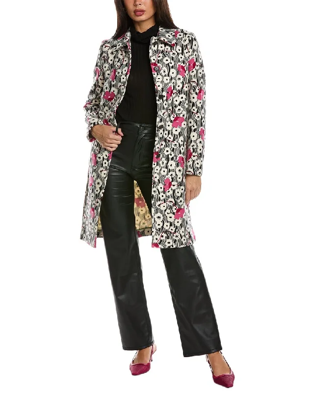Women's long - sleeve wool coats in a houndstooth pattern for a classic charmValentino Silk-Lined Wool Coat Women's long - sleeve wool coats in a houndstooth pattern for a classic charmValentino Silk-Lined Wool Coat