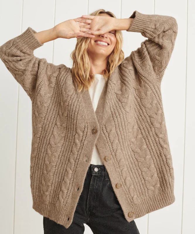 button down women cardigan with vintage buttonsCable Cocoon Cardigan