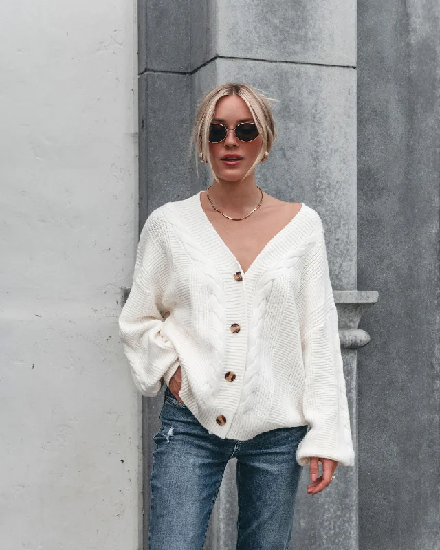 lightweight women cardigan for spring and fallCamden Button Down Cardigan - Cream