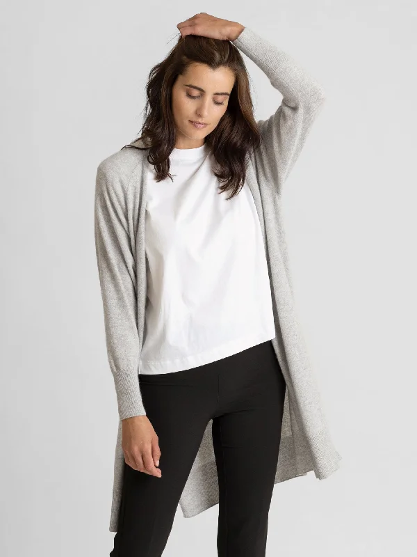 open front women cardigan for easy stylingCashmere cardigan "Linnea" - light grey