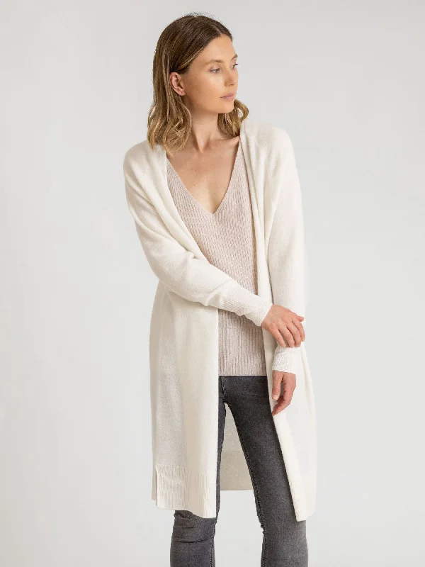 open front women cardigan for easy stylingCashmere cardigan "Linnea" - white