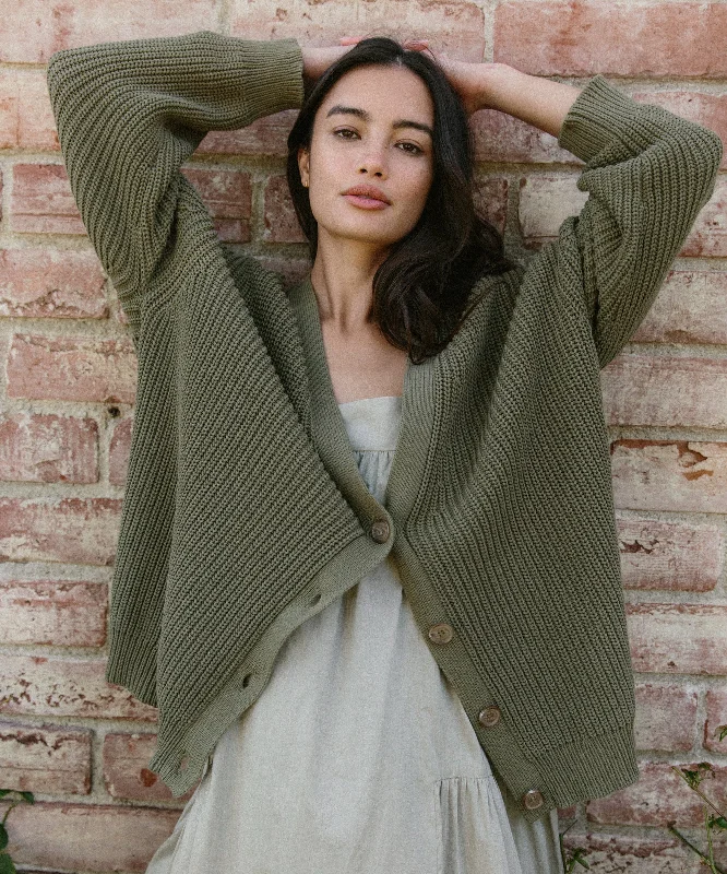 oversized women cardigan for a trendy and cozy lookCotton Cocoon Cardigan