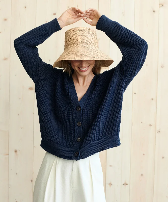 organic cotton women cardigan for an eco - friendly choiceCropped Cotton Cocoon Cardigan