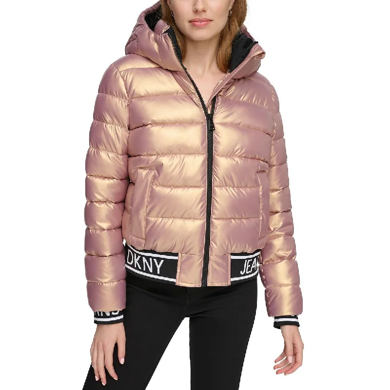 Women's knee - length wool blend coats with a fur collar for added warmthDKNY Jeans Womens Quilted Hooded Puffer Jacket Women's knee - length wool blend coats with a fur collar for added warmthDKNY Jeans Womens Quilted Hooded Puffer Jacket