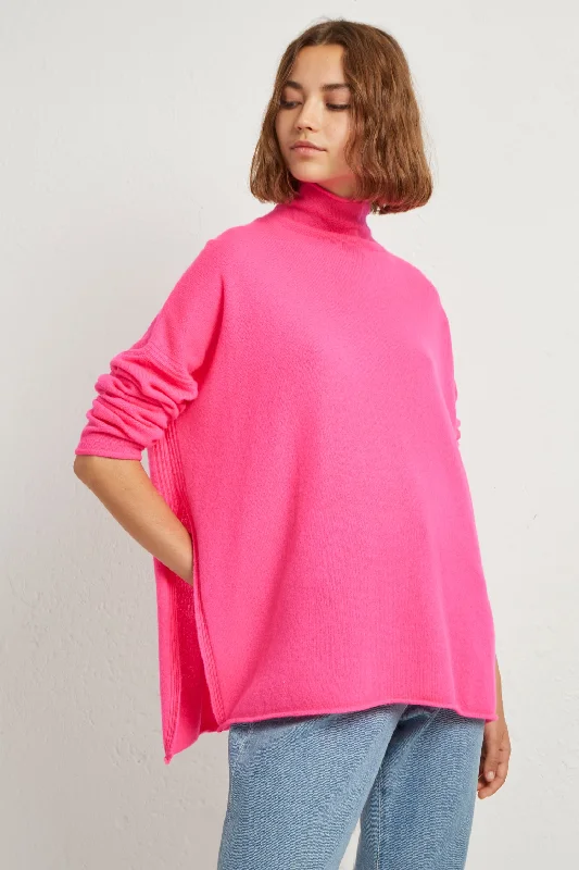 maternity women cardigan for expecting momsEda Cashmere High Neck Jumper