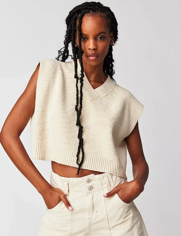 organic cotton women cardigan for an eco - friendly choiceEasy Street Vest, Cream