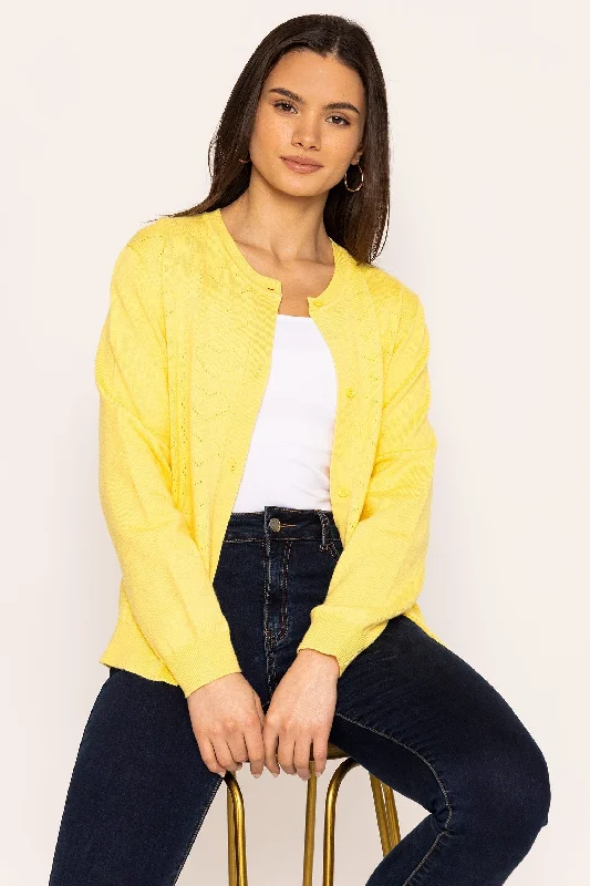 lightweight women cardigan for spring and fallHeart Cardigan in Yellow