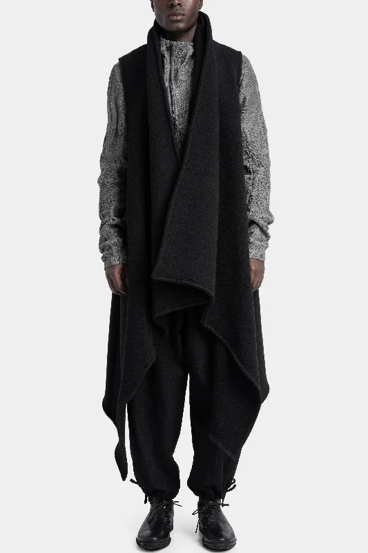 Quilted down women's coats with removable hoods for outdoor activitiesLong draped wool vest Quilted down women's coats with removable hoods for outdoor activitiesLong draped wool vest