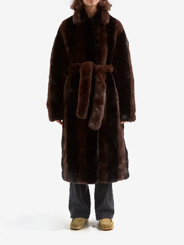 Women's faux fur coats in bright colors for a bold fashion statementOperaSPORT Estellee Coat - Fondue Women's faux fur coats in bright colors for a bold fashion statementOperaSPORT Estellee Coat - Fondue