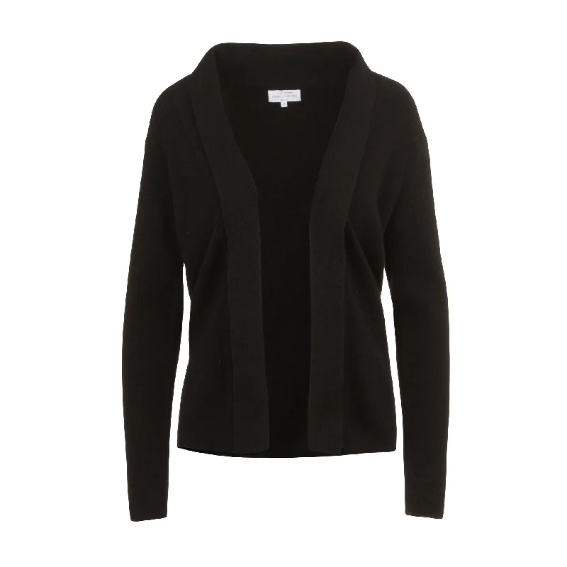 v neck women cardigan to elongate the necklineRibbed Cashmere Cardigan in Black
