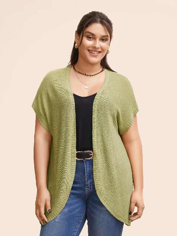 color block women cardigan with bold huesSolid Kimono Collar Dolman Sleeve Cardigan