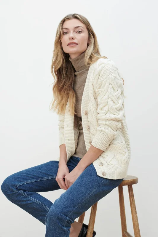 machine washable women cardigan for easy careSuper Soft Merino Wool V-Neck Cardigan in Cream machine washable women cardigan for easy careSuper Soft Merino Wool V-Neck Cardigan in Cream