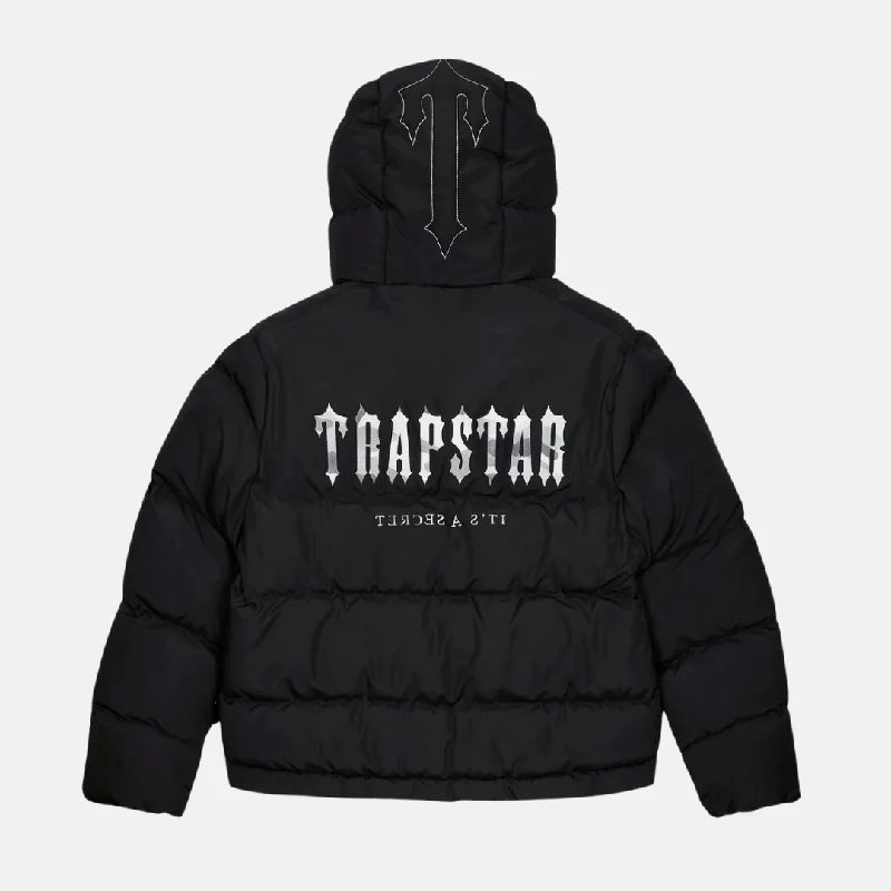 Quilted down women's coats with removable hoods for outdoor activitiesTrapstar Decoded Hooded Puffer 2.0 Jacket - Black/Camo