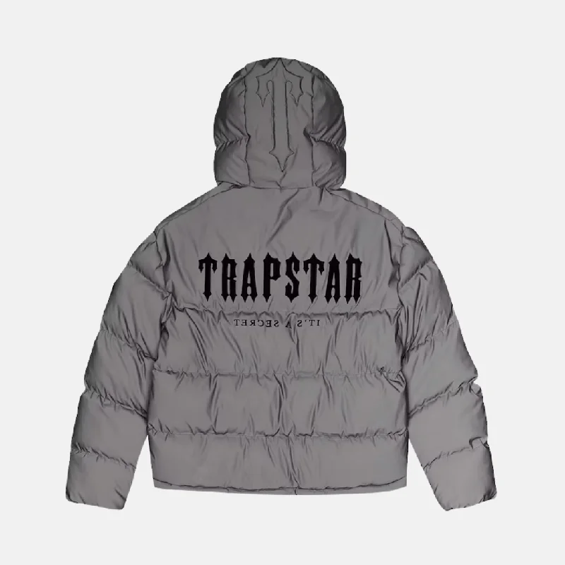 Quilted down women's coats with removable hoods for outdoor activitiesTrapstar Decoded Hooded Puffer 2.0 Jacket - Reflective