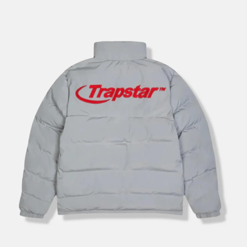 Women's faux fur coats in bright colors for a bold fashion statementTrapstar Hyperdrive 2.0 Bomber Jacket - Light Grey/Red Women's faux fur coats in bright colors for a bold fashion statementTrapstar Hyperdrive 2.0 Bomber Jacket - Light Grey/Red