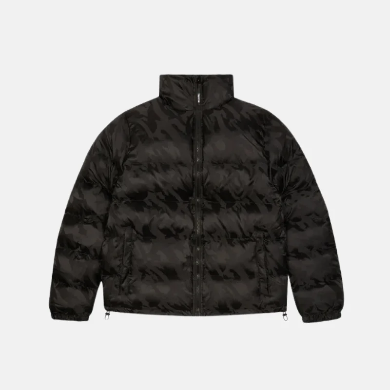 Long women's mac coats in a lightweight fabric for spring showersTrapstar Irongate T Jacquard Puffer Jacket - Blackout Long women's mac coats in a lightweight fabric for spring showersTrapstar Irongate T Jacquard Puffer Jacket - Blackout