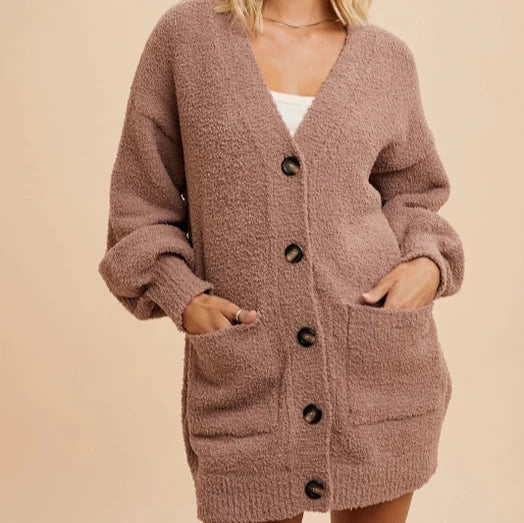 color block women cardigan with bold huesWomen's Button Front Chenille Cardigan in Taupe color block women cardigan with bold huesWomen's Button Front Chenille Cardigan in Taupe