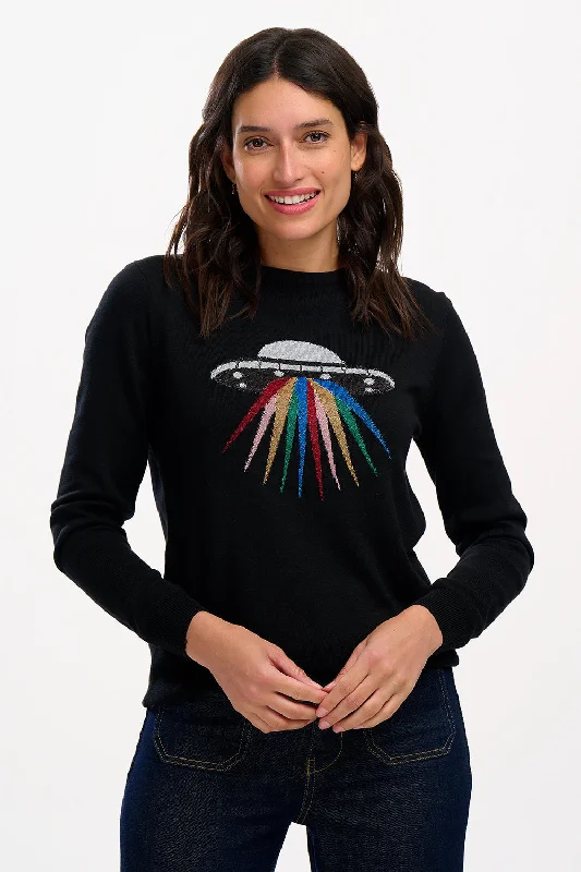 High - Low Hem Women's Cashmere - Blended SweatersHigh - Low Hem Women's Cashmere - Blended SweatersAstrid Jumper in Metallic Rainbow UFO High - Low Hem Women's Cashmere - Blended SweatersHigh - Low Hem Women's Cashmere - Blended SweatersAstrid Jumper in Metallic Rainbow UFO