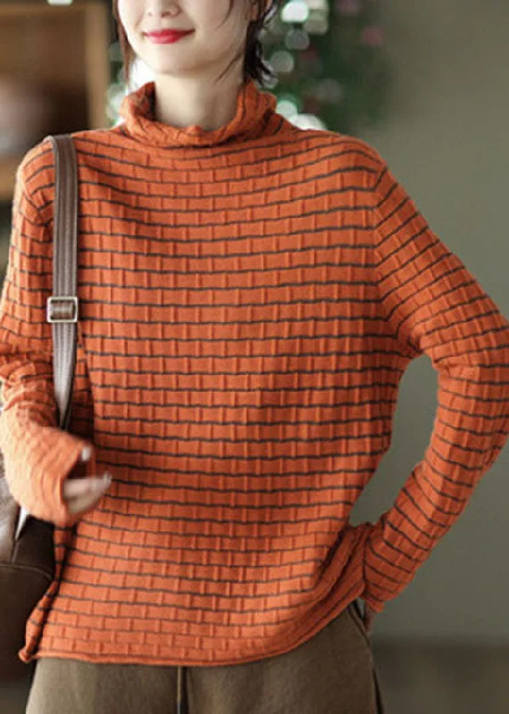 Plus Size Women's Side - Slit Sweaters in Bold SolidsPlus Size Women's Side - Slit Sweaters in Bold SolidsBohemian Orange Turtle Neck Striped Knit Sweaters Winter Plus Size Women's Side - Slit Sweaters in Bold SolidsPlus Size Women's Side - Slit Sweaters in Bold SolidsBohemian Orange Turtle Neck Striped Knit Sweaters Winter