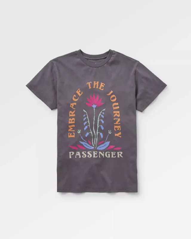 Tie - Dye Women T Shirt with a Bohemian VibeBud Recycled Cotton T-Shirt - Charcoal