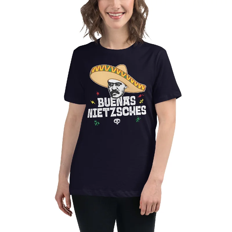 Ringer T Shirt Women with Retro - Inspired StripesBuenas Nietzsches - Women's T-Shirt Ringer T Shirt Women with Retro - Inspired StripesBuenas Nietzsches - Women's T-Shirt