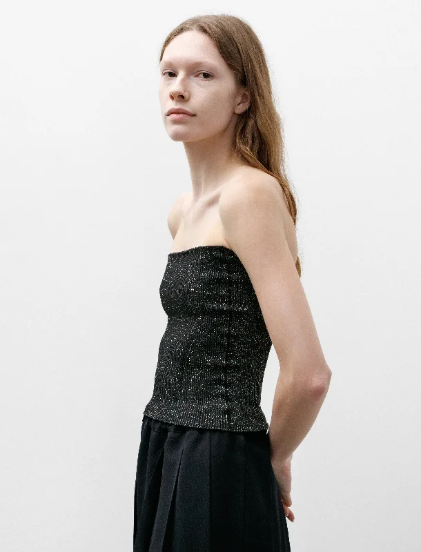 Sheer Women T Shirt for a Stylish and Alluring LookHS Glitter Tube Top Black