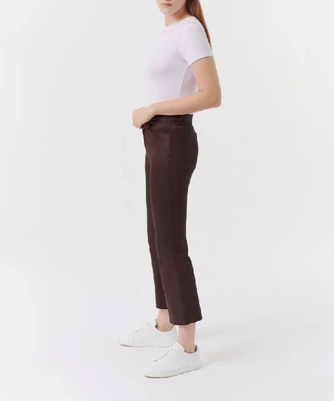 Plus Size Women T Shirt for a Comfortable and Flattering FitLeather Cropped Flare Pant - Chocolate Plus Size Women T Shirt for a Comfortable and Flattering FitLeather Cropped Flare Pant - Chocolate