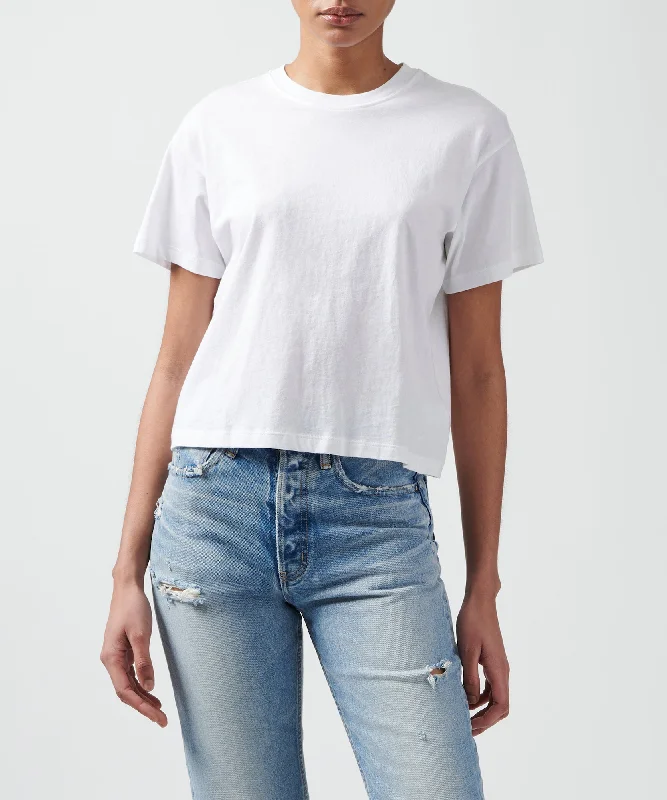Graphic Print Women T Shirt for a Trendy StatementClassic Jersey Short Sleeve Boy Tee - White Graphic Print Women T Shirt for a Trendy StatementClassic Jersey Short Sleeve Boy Tee - White