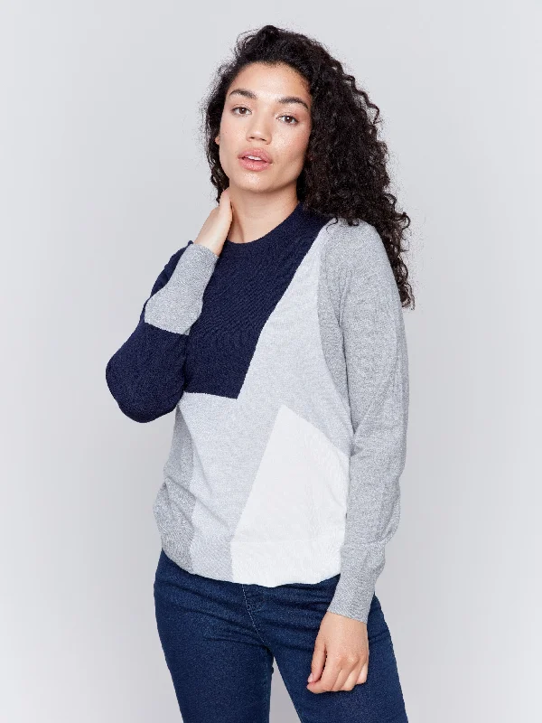 High - Low Hem Women's Cashmere - Blended SweatersHigh - Low Hem Women's Cashmere - Blended SweatersColor Block Crew Neck Sweater - Navy High - Low Hem Women's Cashmere - Blended SweatersHigh - Low Hem Women's Cashmere - Blended SweatersColor Block Crew Neck Sweater - Navy