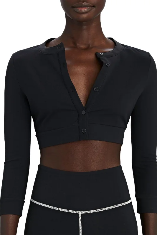 organic cotton women cardigan for an eco - friendly choiceCropped Cardigan In Black