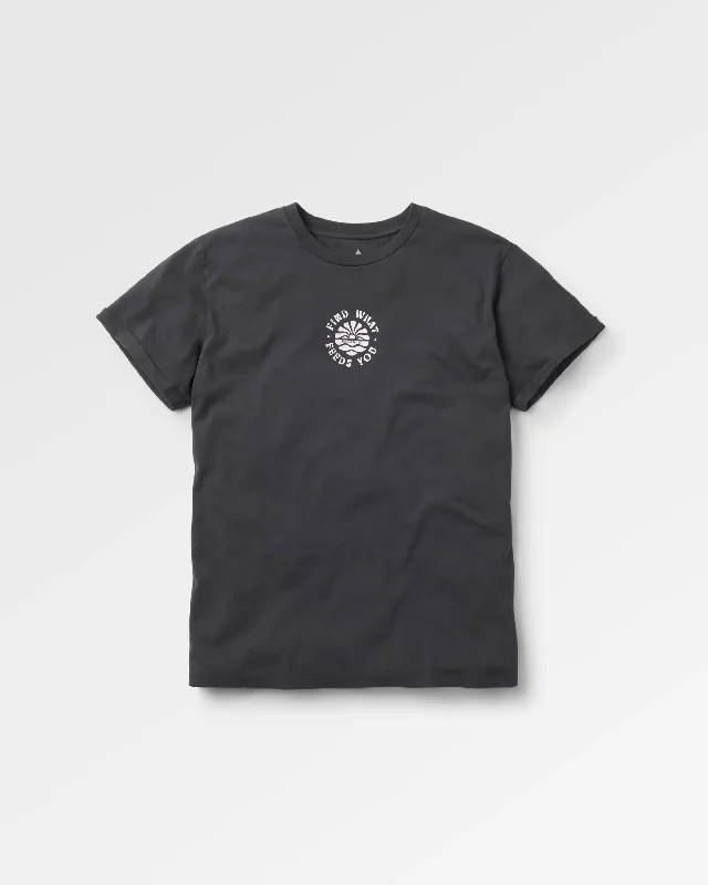 Distressed Women T Shirt with a Laid - Back AestheticDiscovery Rolled Sleeve T-Shirt - Black Distressed Women T Shirt with a Laid - Back AestheticDiscovery Rolled Sleeve T-Shirt - Black