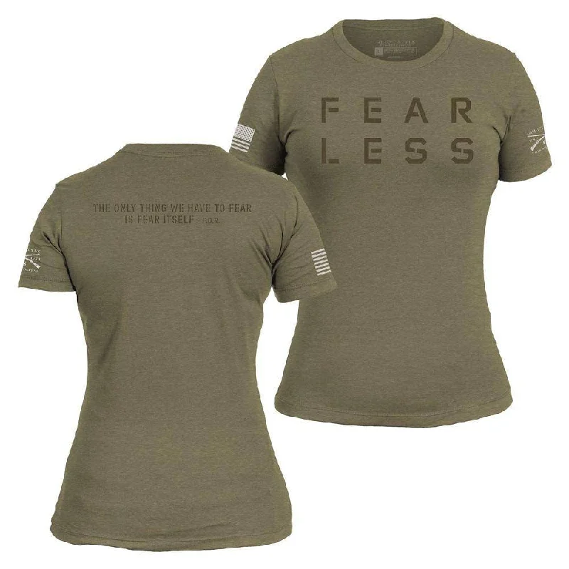 Floral Print Women T Shirt for a Feminine TouchWomen's Fear Less Training T-Shirt- Military Green Floral Print Women T Shirt for a Feminine TouchWomen's Fear Less Training T-Shirt- Military Green