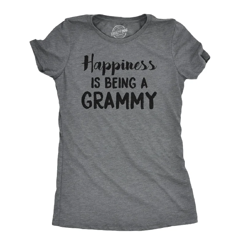 Graphic Print Women T Shirt for a Trendy StatementHappiness Is Being A Grammy Women's T Shirt Graphic Print Women T Shirt for a Trendy StatementHappiness Is Being A Grammy Women's T Shirt