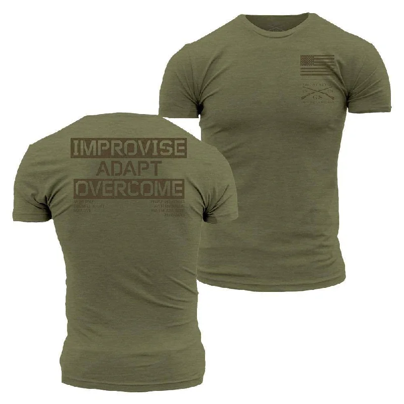 V - Neck Women T Shirt to Enhance the NecklineImprovise Adapt Overcome T-Shirt - Military Green V - Neck Women T Shirt to Enhance the NecklineImprovise Adapt Overcome T-Shirt - Military Green