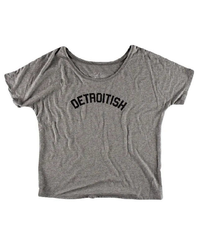 Sequined Women T Shirt for a Sparkly Night OutInk Detroit Detroitish Slouchy T-Shirt - Heather Grey Sequined Women T Shirt for a Sparkly Night OutInk Detroit Detroitish Slouchy T-Shirt - Heather Grey