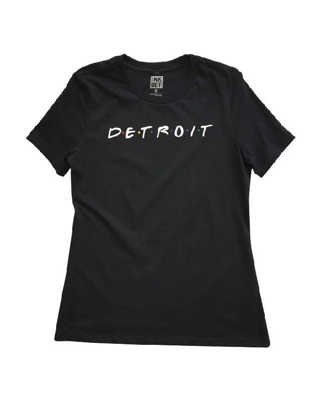 Striped Women T Shirt in a Classic PatternInk Detroit Friends Women's Relaxed T-Shirt - Black Striped Women T Shirt in a Classic PatternInk Detroit Friends Women's Relaxed T-Shirt - Black