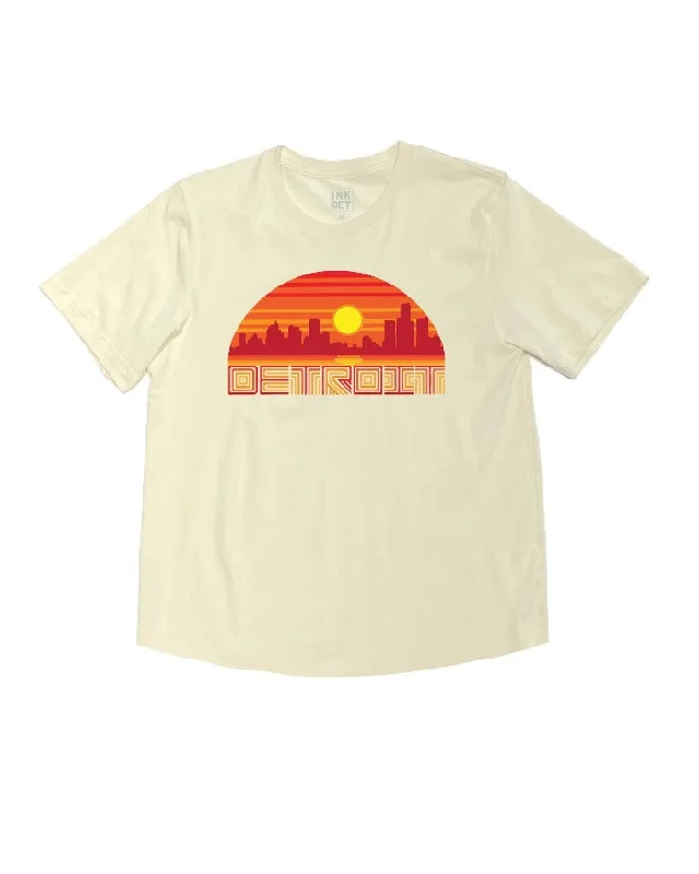 Embroidered Women T Shirt with Intricate DetailsInk Detroit Sunny D Kinda Cropped T-Shirt - Natural