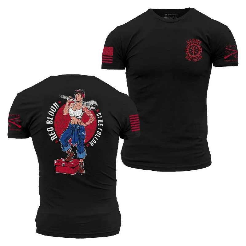 Pocketed Women T Shirt for Added FunctionalityRed Blood Blue Collar® Pinup T-Shirt - Black Pocketed Women T Shirt for Added FunctionalityRed Blood Blue Collar® Pinup T-Shirt - Black