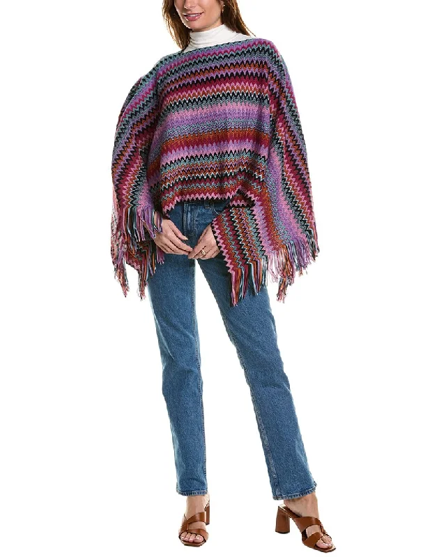 V - Neck Women's Ribbed Wool Sweaters for FallV - Neck Women's Ribbed Wool Sweaters for FallMissoni Wool-Blend Poncho V - Neck Women's Ribbed Wool Sweaters for FallV - Neck Women's Ribbed Wool Sweaters for FallMissoni Wool-Blend Poncho