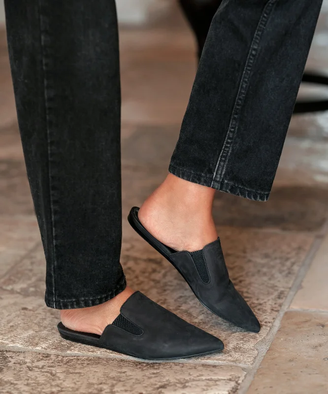 Women's Velvet Bow - Embellished Mules in Pink for a Sweet and Girly OutfitOiled Leather Mule Women's Velvet Bow - Embellished Mules in Pink for a Sweet and Girly OutfitOiled Leather Mule