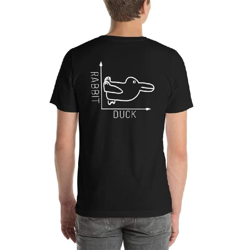 Crop Top Women T Shirt to Pair with High - Waisted BottomsRabbit-Duck - Front and Back print - Basic T-Shirt Crop Top Women T Shirt to Pair with High - Waisted BottomsRabbit-Duck - Front and Back print - Basic T-Shirt