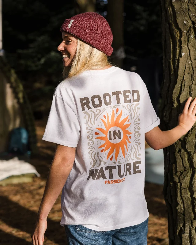 Floral Print Women T Shirt for a Feminine TouchRooted In Nature Recycled Cotton T-Shirt - White Floral Print Women T Shirt for a Feminine TouchRooted In Nature Recycled Cotton T-Shirt - White