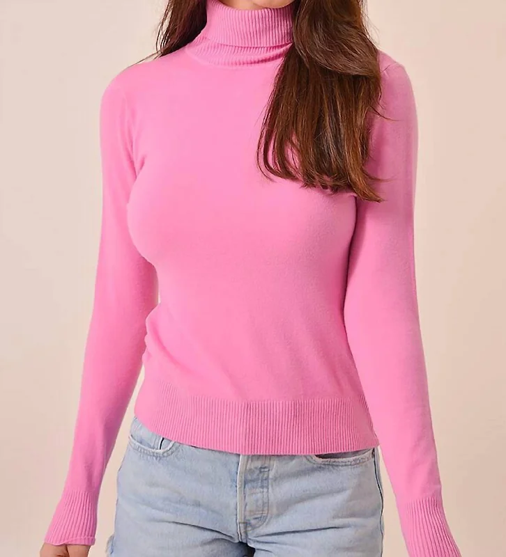 Mock Neck Women's Alpaca Wool Sweaters in Earth TonesSilene Sweater In Light Pink