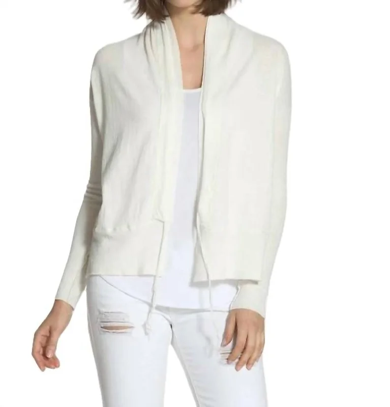 maternity women cardigan for expecting momsString Tie Cardigan In White