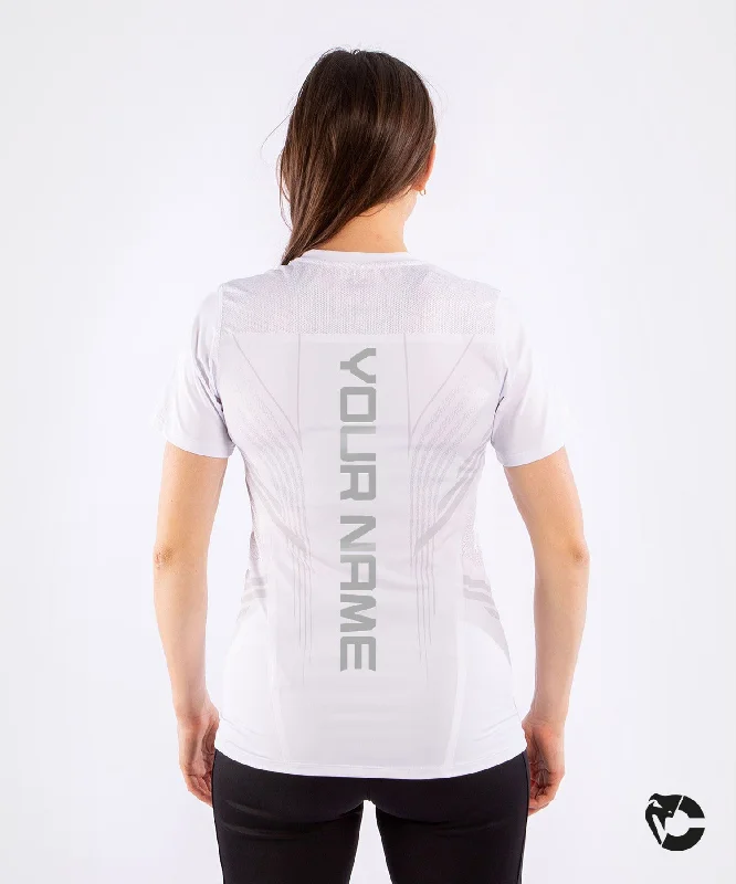 Sequined Women T Shirt for a Sparkly Night OutUFC Venum Personalized Authentic Fight Night Women's Walkout Jersey - White Sequined Women T Shirt for a Sparkly Night OutUFC Venum Personalized Authentic Fight Night Women's Walkout Jersey - White