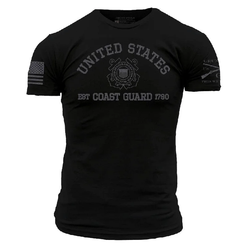 Embroidered Women T Shirt with Intricate DetailsUSCG - Est. 1790 T-Shirt - Black