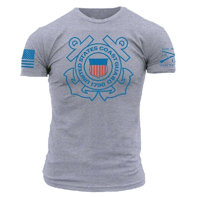 V - Neck Women T Shirt to Enhance the NecklineUSCG -  Logo T-Shirt - Heather Grey